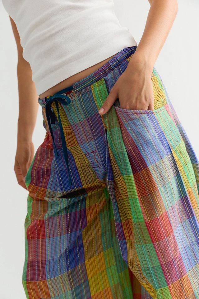 Telluride Wide-Leg Crop Pull-On Madras Pants #2