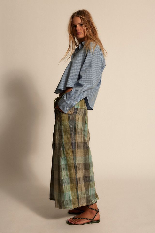 Telluride Wide-Leg Crop Pull-On Madras Pants #2