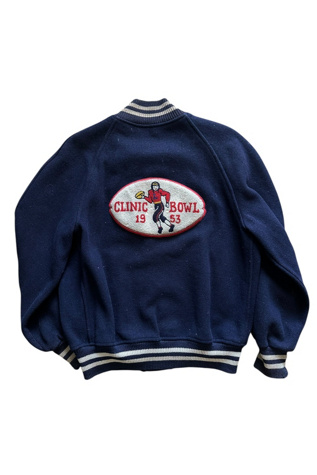 Vintage 1950s Football Clinic Bowl Letterman Jacket