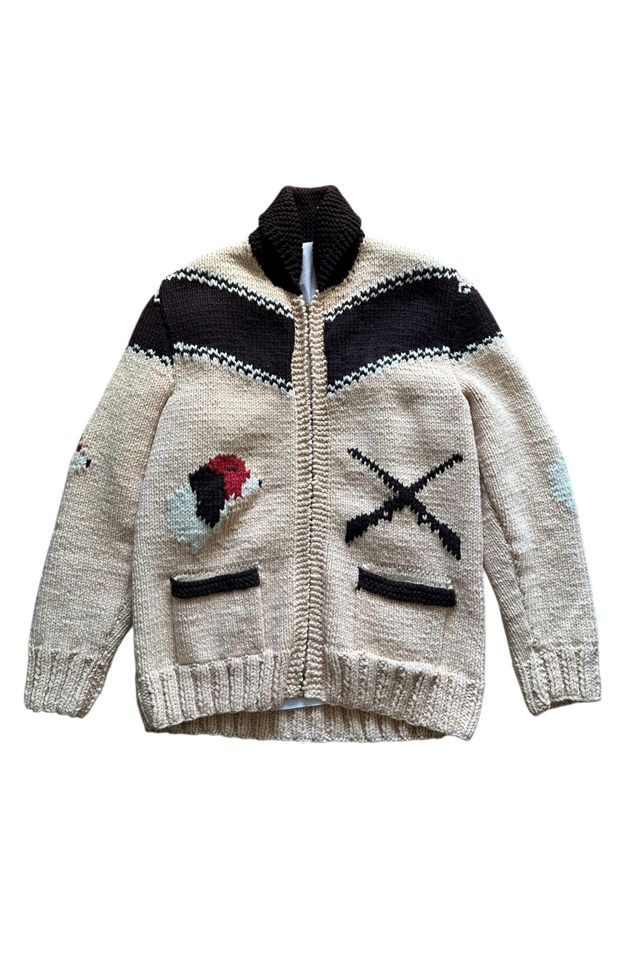Vintage 1960s Wool Heavy Knit Hunting Dog Cardigan Selected By Vintage Warrior #2