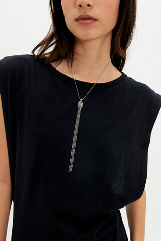 Delphi Lariat Necklace by Free People in Silver