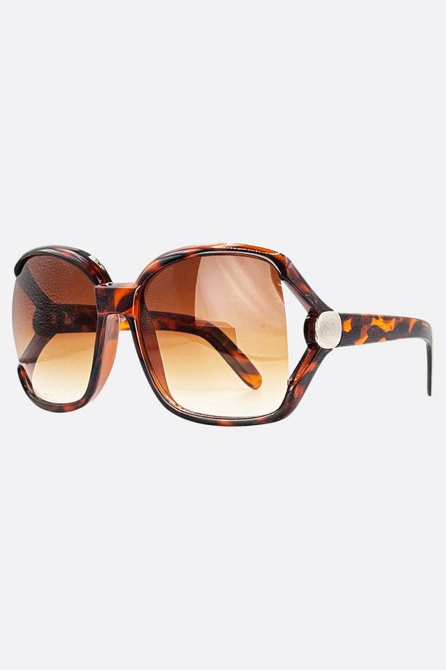 Giant Vintage Amber Oversized Square Boho Sunglasses #1