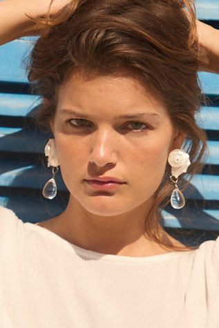Fleur Dangle Earrings by Free People in White