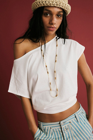 We The Free Peggy Tee at Free People in Clean Ivory, Size: XL