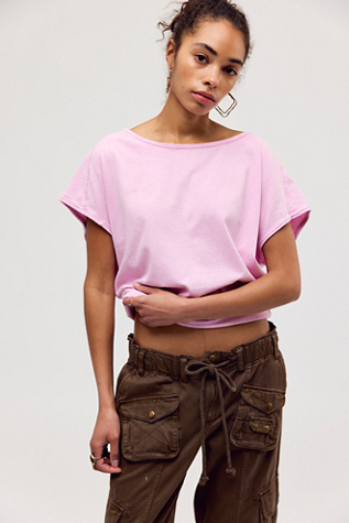 We The Free Peggy Tee at Free People in Hummingbird Pink, Size: Medium