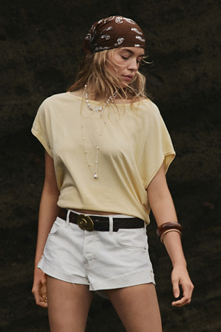 We The Free Peggy Tee at Free People in Yellow, Size: S