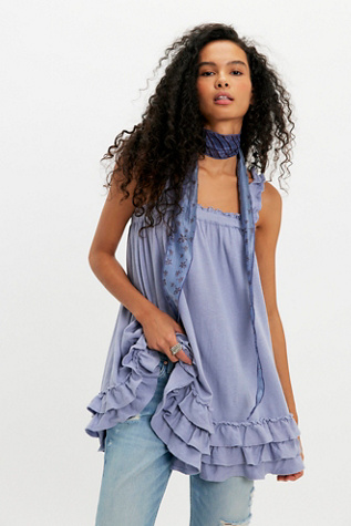 We The Free Spring Tide Tunic at Free People in Blue, Size: S