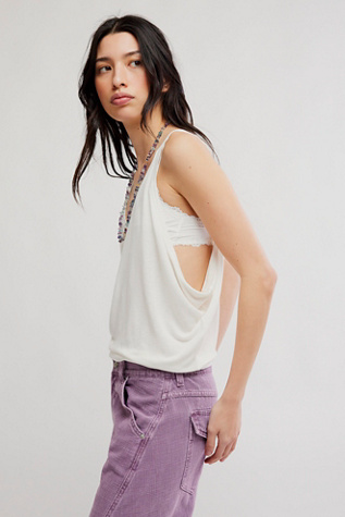 We The Free Shoreside Scoop Neck Jersey Tank Top at Free People in White, Size: M - Scoop Neck
