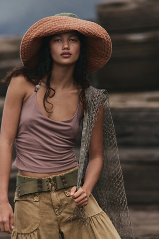 Toni Beaded Tank Top by Free People in Brown, Size: M