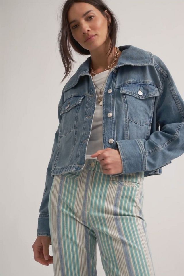 We The Free Side To Side Cropped Denim Jacket | Free People