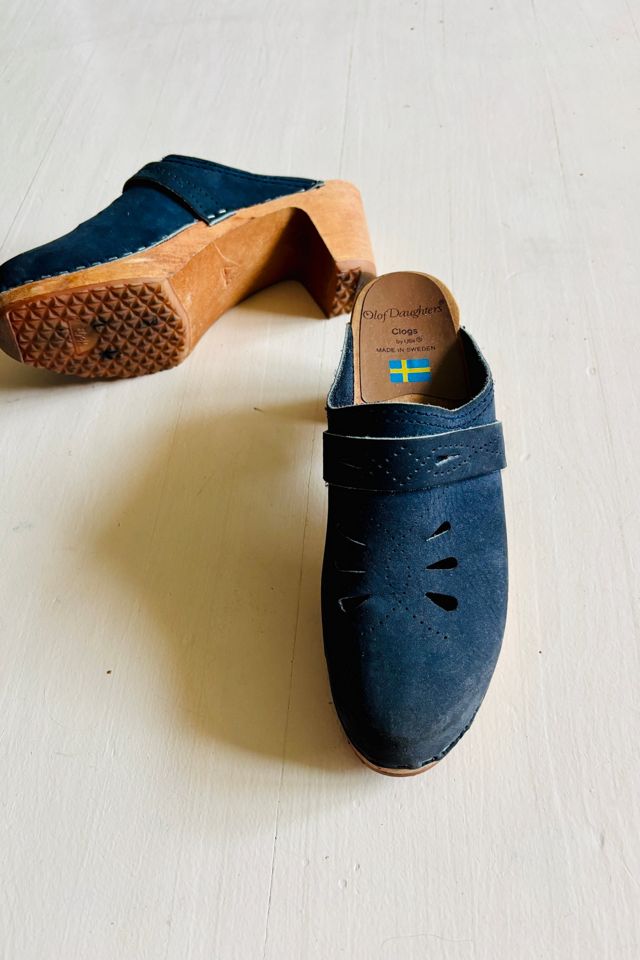 Vintage Nubuck Navy Oxford ClogsSelected by Atlantic Vintage #1