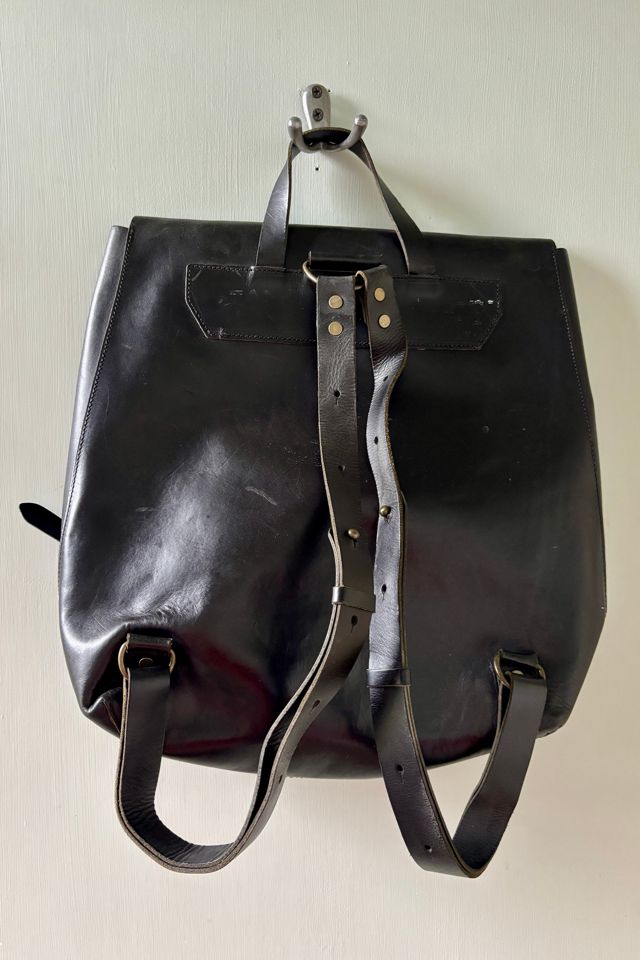 Vintage Leather Minimalist Backpack with Brass Hardware Selected by Atlantic Vintage #1
