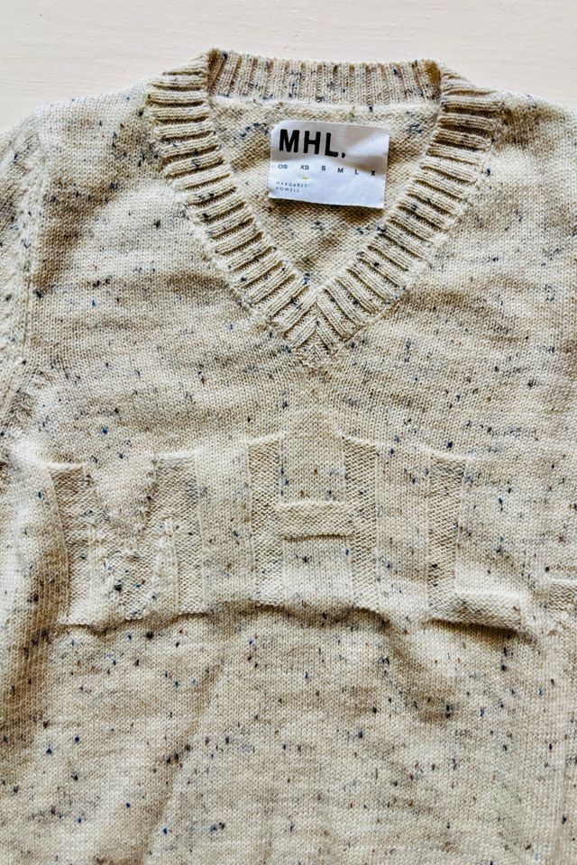 Vintage Cream Multi Speckled V Kneck Margaret Howell Jumpert Selected by Atlantic Vintage #1