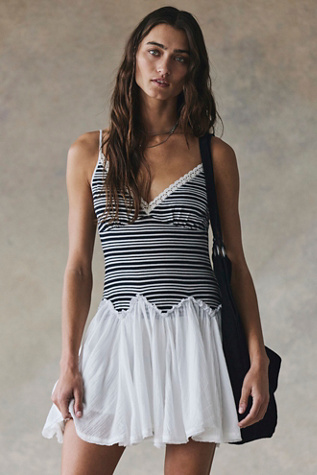 Twirly Girly Cotton Mini Dress by free-est at Free People in White, Size: M