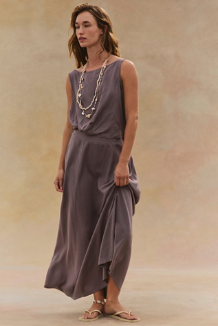 Moonlit Mirage Midi Dress by free-est at Free People in Grey, Size: S