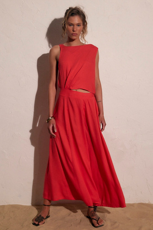 Moonlit Mirage Midi Dress by free-est at Free People in Pink, Size: XS
