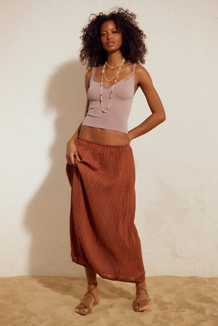 Draped Dreams Tulip Skirt by free-est at Free People in Brown, Size: XS
