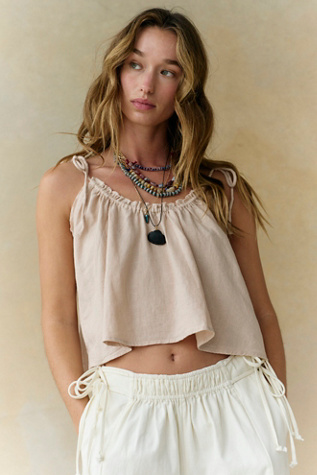 Sandshell Linen Orly Tank