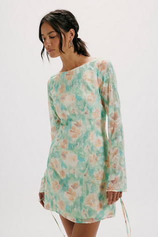 DŽO Mika Mini Dress at Free People in Green, Size: M