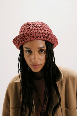 Burgundy Fuzzy Mod Bucket Hat Selected By Moons + Junes  display picture 1