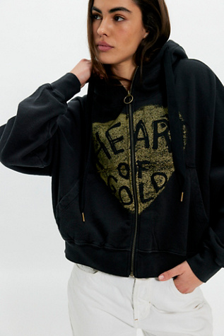 Ragabond Heart Of Gold Zip Hoodie at Free People in Black, Size: XS