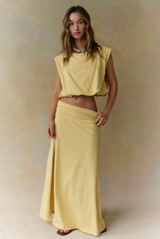 Portia Skirt Set by free-est at Free People in Solar Lemon, Size: XL