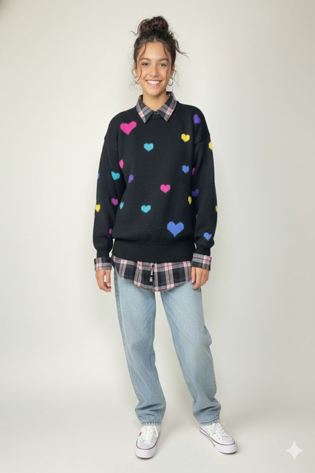 Nostaligic Nomade Colorful Hearts Sweater