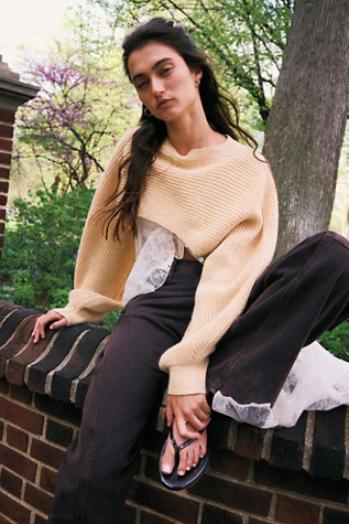 Emery Knitted Bolero Top by Free People in Yellow