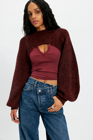 Женские болеро Free People Emery Knitted Bolero, цвет: Коричневый — фото 2