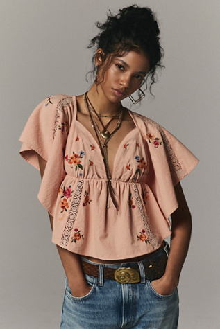 Make Me Yours Blouse by Free People in Pink, Size: M