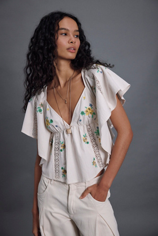 Make Me Yours Blouse at Free People in Ivory Combo, Size: XS