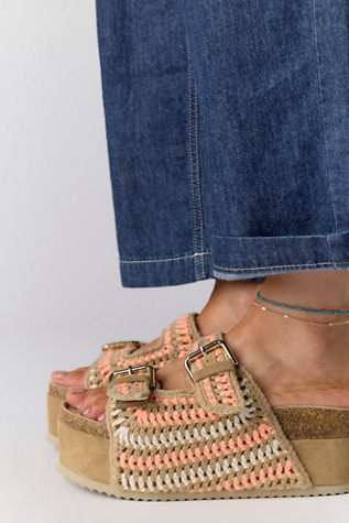 Spring Breaker Flatform Sandals by Intentionally Blank at Free People in Tan, Size: EU 38