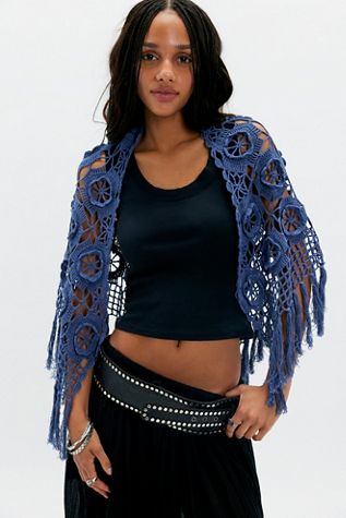 Châle en lin au crochet Anna Sui
