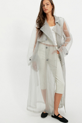 Nigel Preston Organza Trench Jacket at Free People in Blue, Size: S