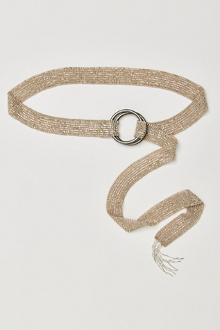 Breezy Beaded Wrap Belt by Free People in Tan