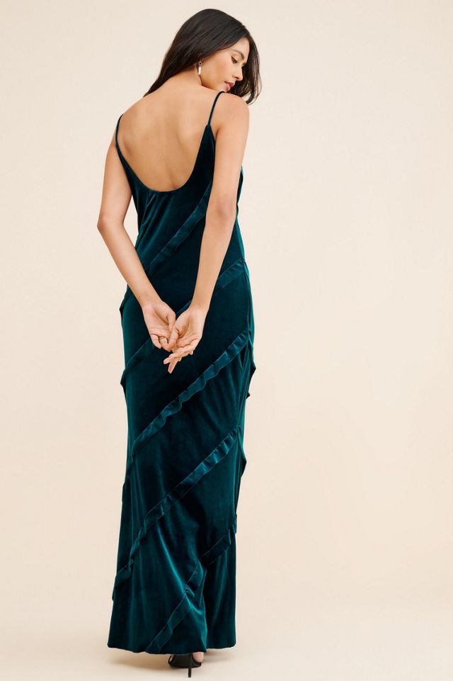 Find Me Now Velvet Ruffle Maxi Dress #1