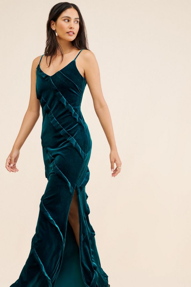 Find Me Now Velvet Ruffle Maxi Dress #2