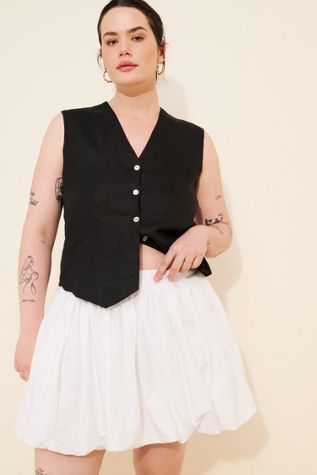 Eloquii Bubble Hem Mini Skirt