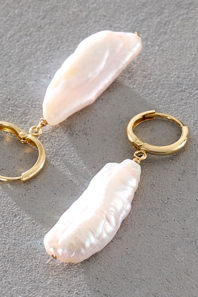 Atma Prema Solid Gold Keshi Pearl Earrings #1
