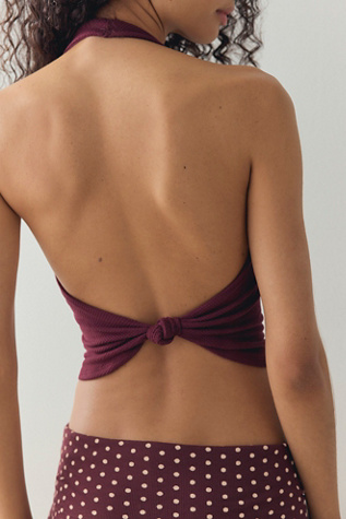 Round Two Pique Low-Back Tank Top by Intimately at Free People in Red, Size: M/L