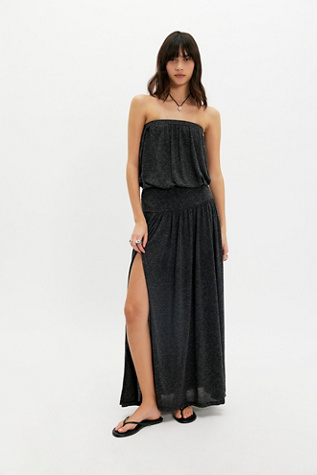 sachin and babi light blue dress Casual Bohemian Long Dress Women's Strapless A-Line Maxi Dress