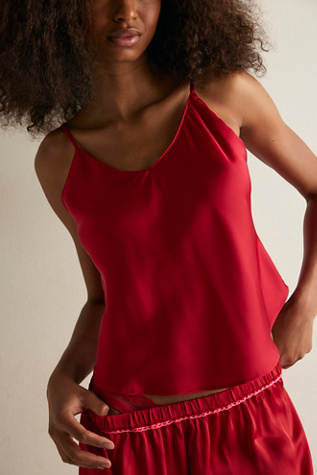 Simply Vee Cami by Intimately at Free People in Red, Size: M