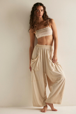 Night Mode Lounge Pants by Intimately at Free People in Tan, Size: M