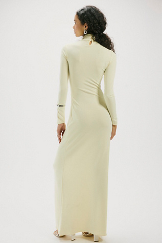 Женское платье SEROYA Oona Mock Neck Maxi, цвет: Пастельный жёлтый — фото 2