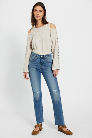 Levi's 501 Straight Jeans at Free People in Medium Wash, Size: 25