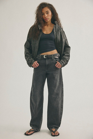 Levi's Baggy Dad Barrel Jeans at Free People in Black, Size: 28