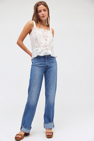 Levi's Ribcage Full Length Jeans at Free People in Medium Wash, Size: 24