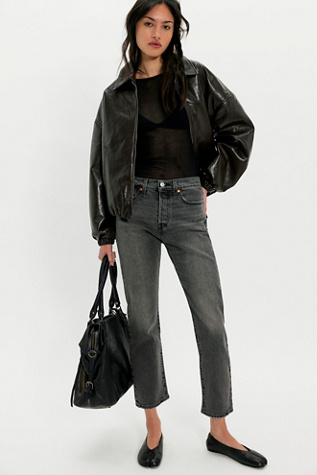 Levi's Wedgie Straight Jeans at Free People in Black, Size: 24