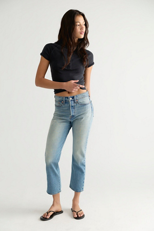 Levi's Wedgie Straight Jeans at Free People in Light Wash, Size: 25
