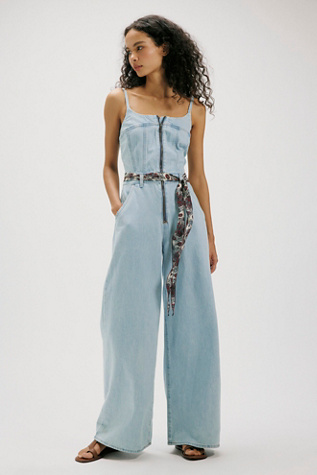 Levi's Bustier Jumpsuit at Free People in Light Wash, Size: XS